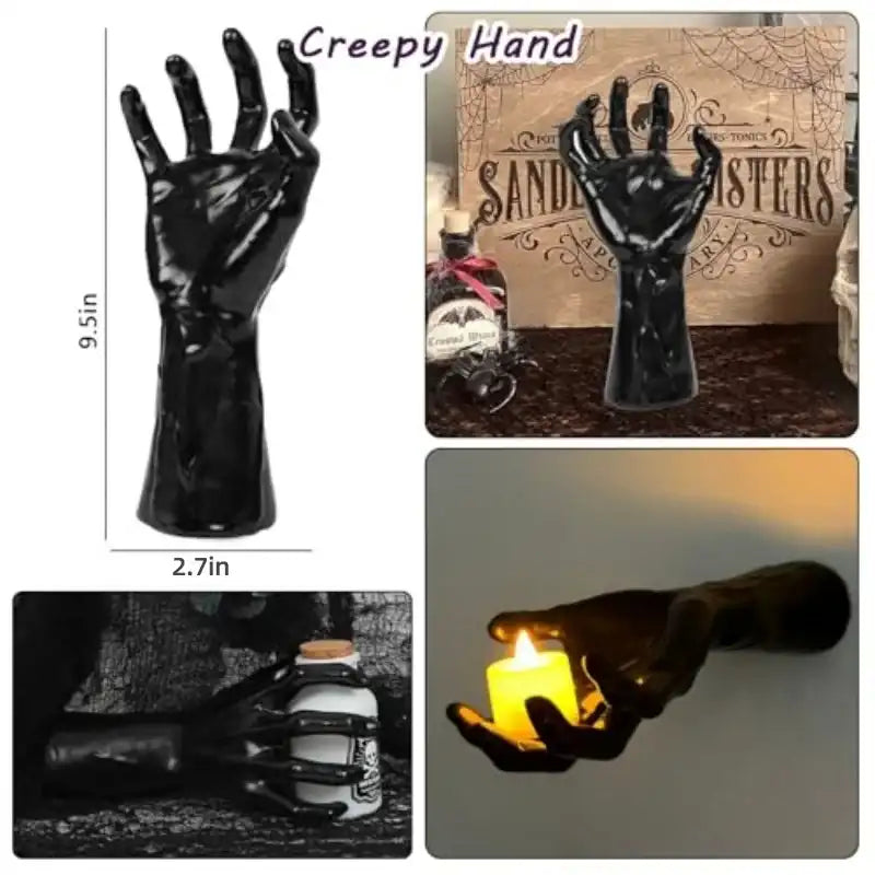 Wall-Mounted Creepy Hand Candle Holder - Hand Wall Decor