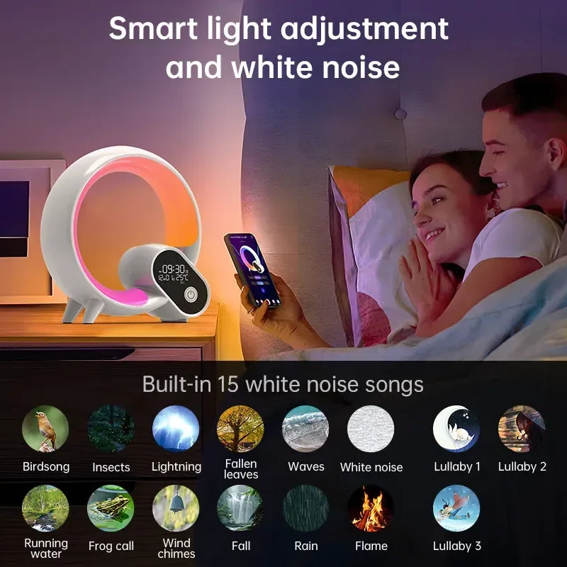 Smart Alarm Clock Lamp – Bluetooth, Wireless Charger & Light