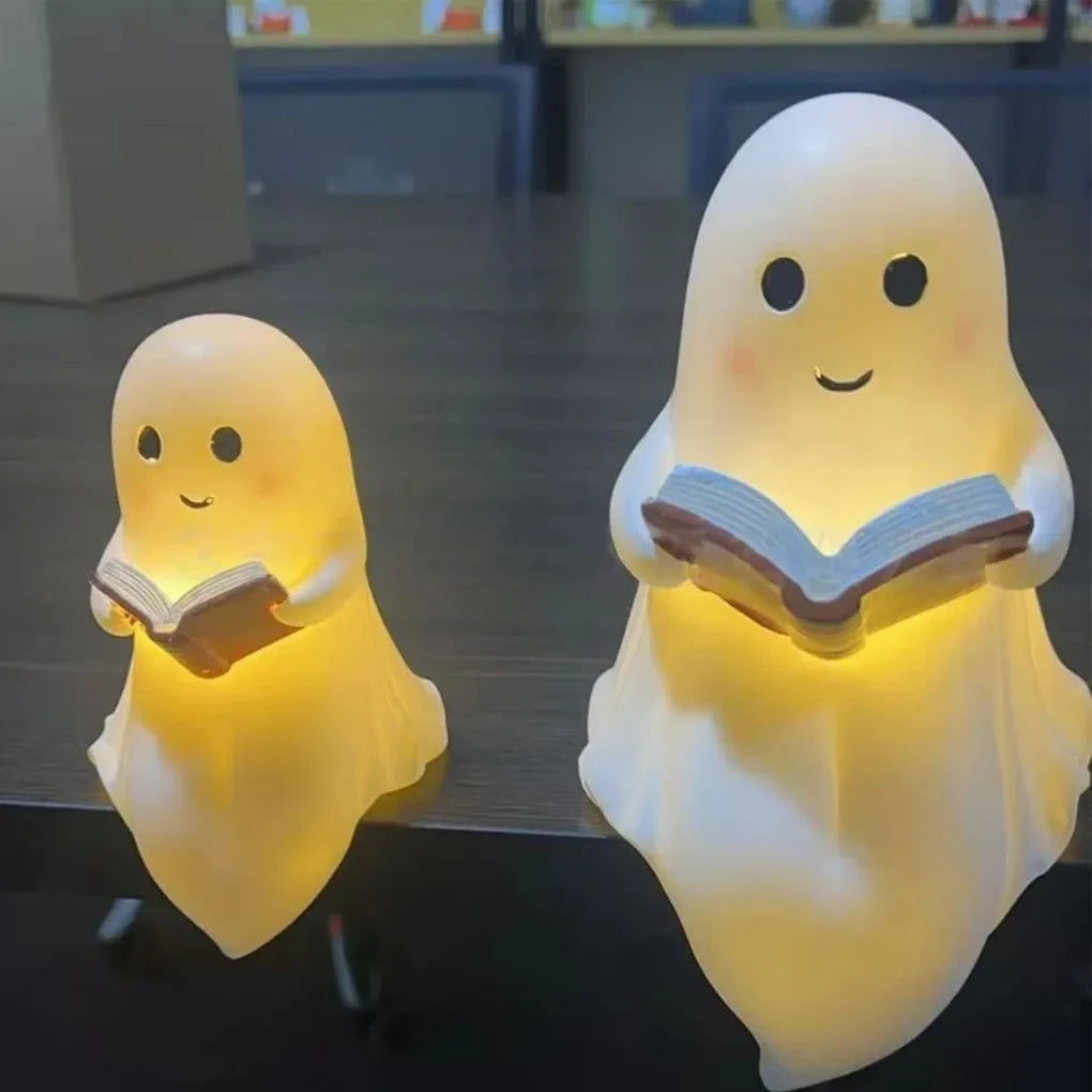 Cute Ghost Reading Lamp – 3D LED Spooky Night Light for Book Lovers