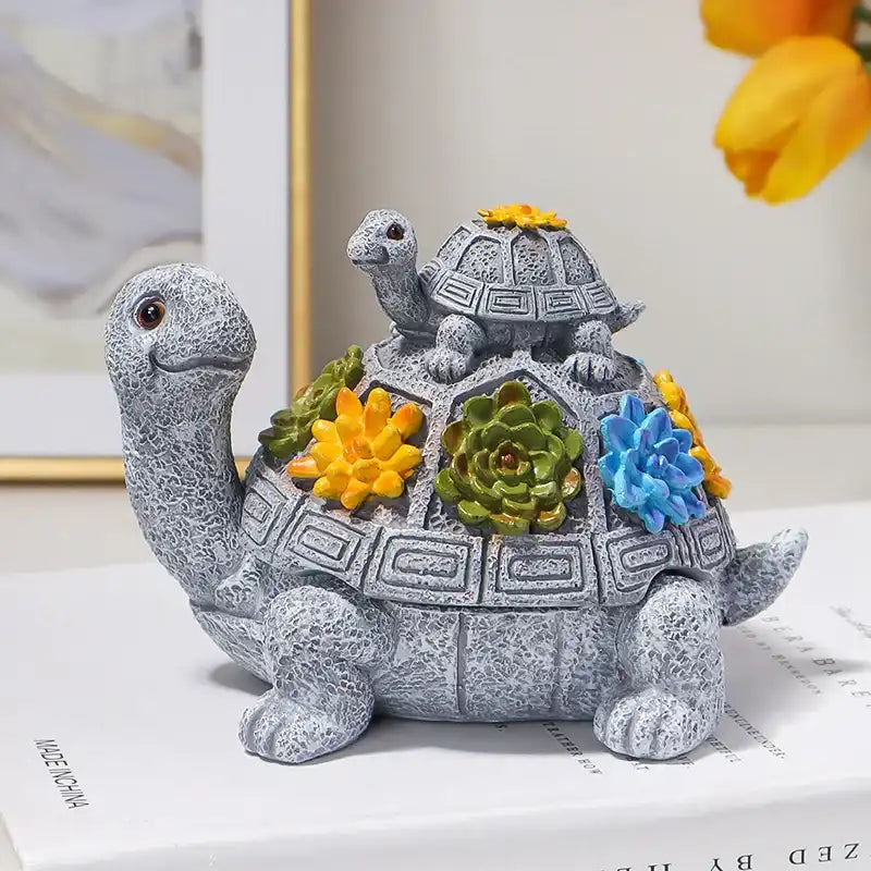 Turtle Succulent Ashtray – Resin Turtle Decor with Lid