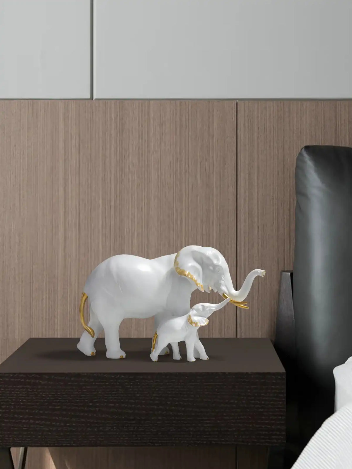 Mother and Child Elephant Resin Sculpture