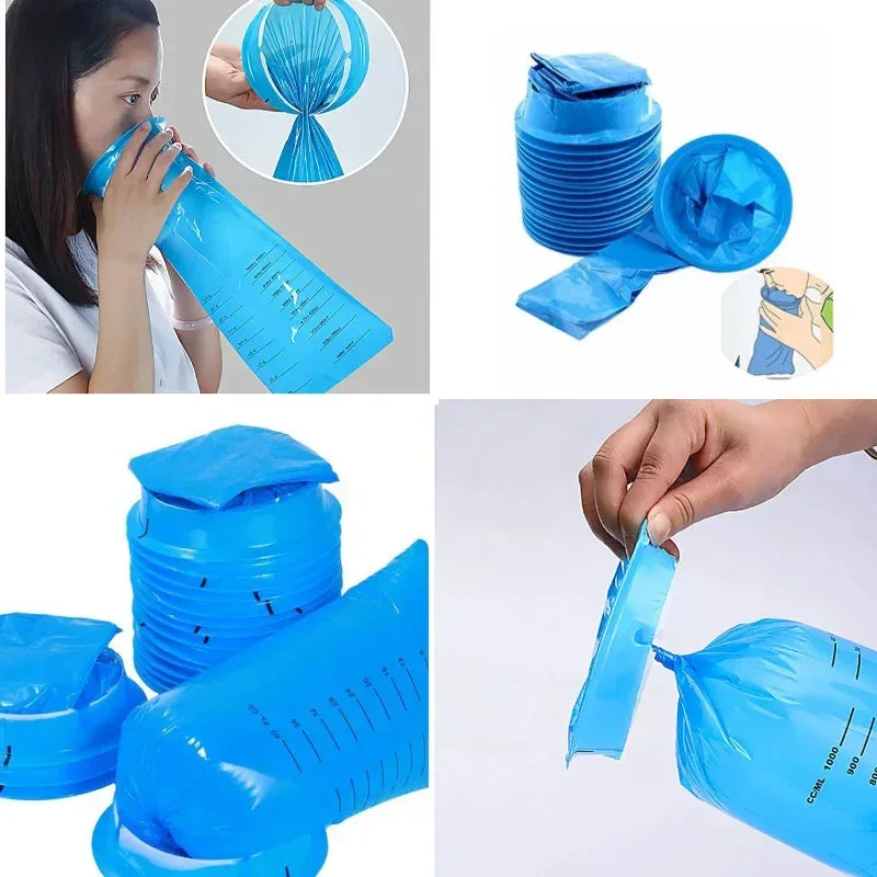 Disposable Vomit Bags with Snap Ring 1000ml Leak-Proof Emesis Bags