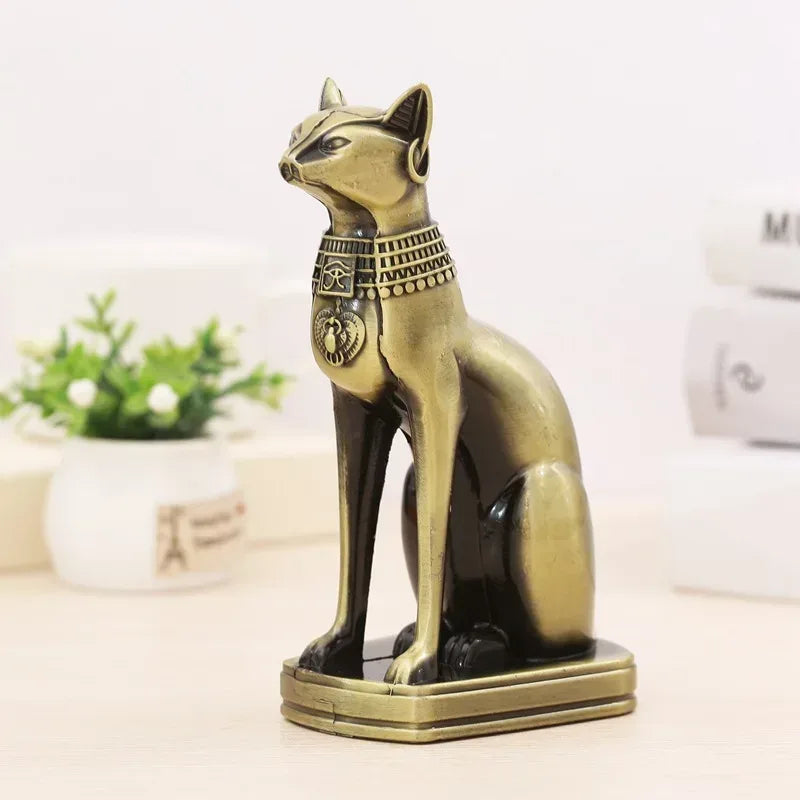 Egyptian Cat Statue – Retro Metal Bastet Figurine Home Decor Ornament