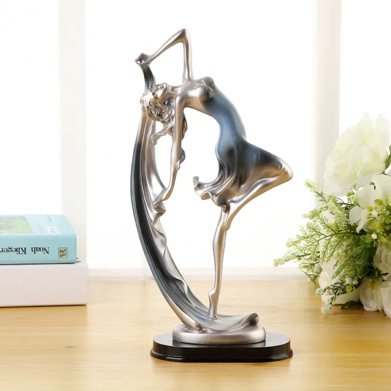 Elegant Dancer Sculpture – Contemporary Resin Art Accent