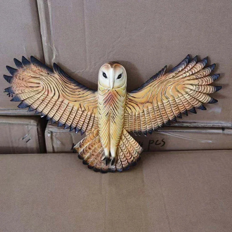 Flying Owl Wall Sculpture – Handcrafted Resin Statement Art