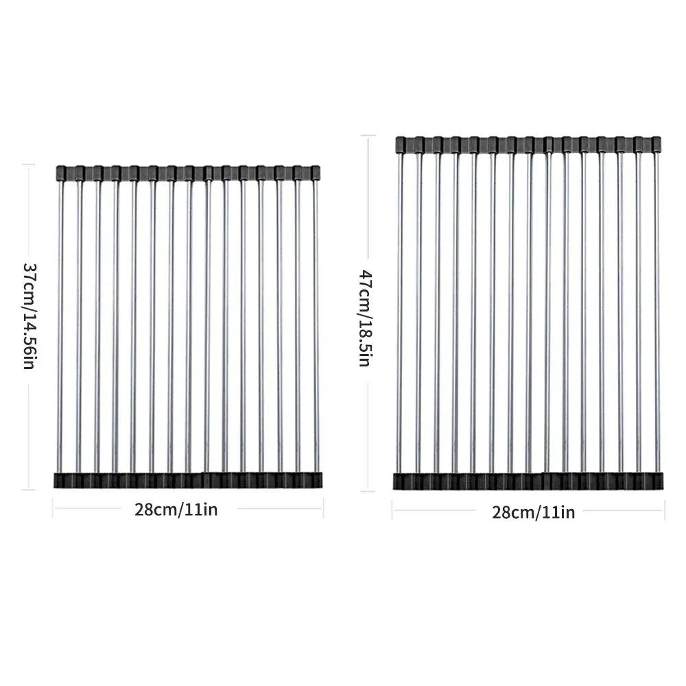 Foldable Roll-Up Sink Drain Rack – Dish & Vegetable Drying Mat