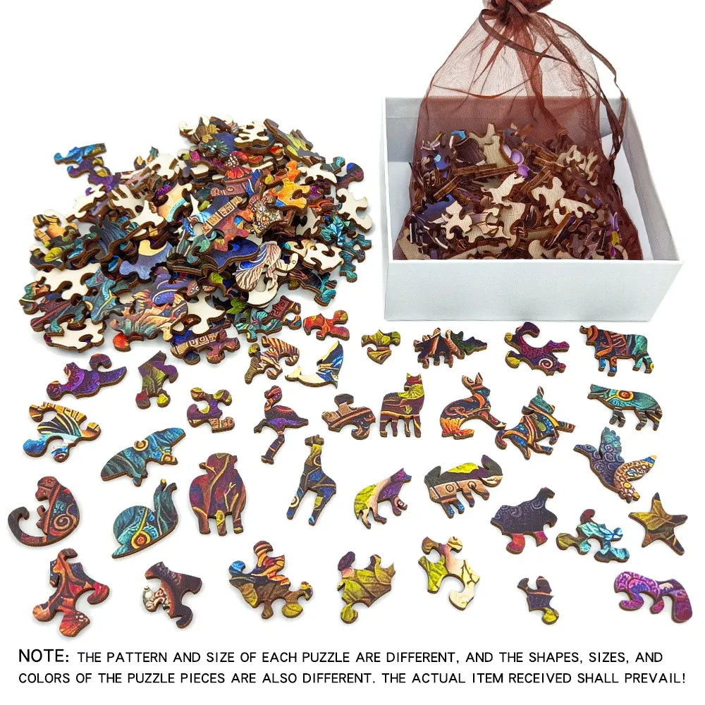 Hummingbird Disc Wooden Jigsaw Puzzle – Alien Shape Adult Challenge