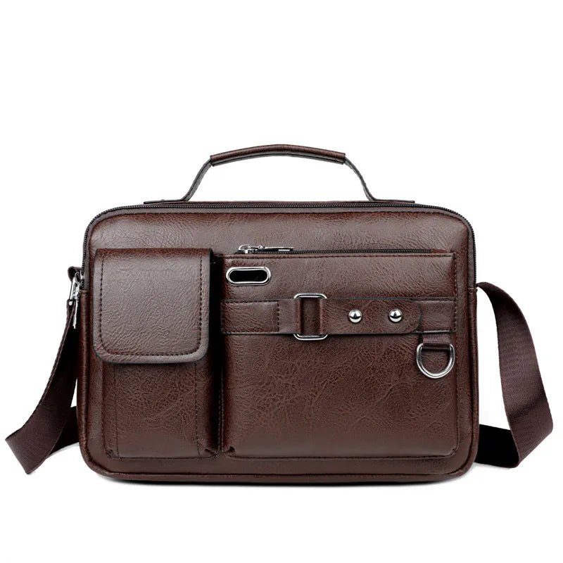 Men's Retro Waterproof Messenger Bag – Large Laptop Briefcase