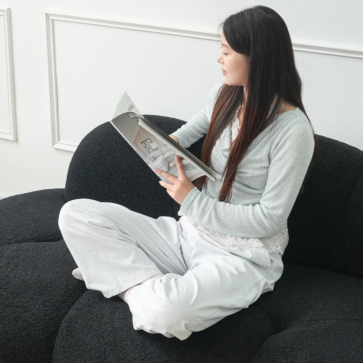 Cloud Shaped Sofa – Soft Boneless Fleece Couch for Small Spaces