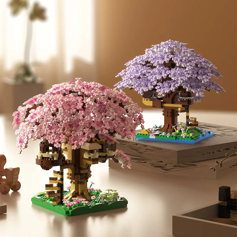 Pink Cherry Tree House Building Blocks – Micro-Particle Model