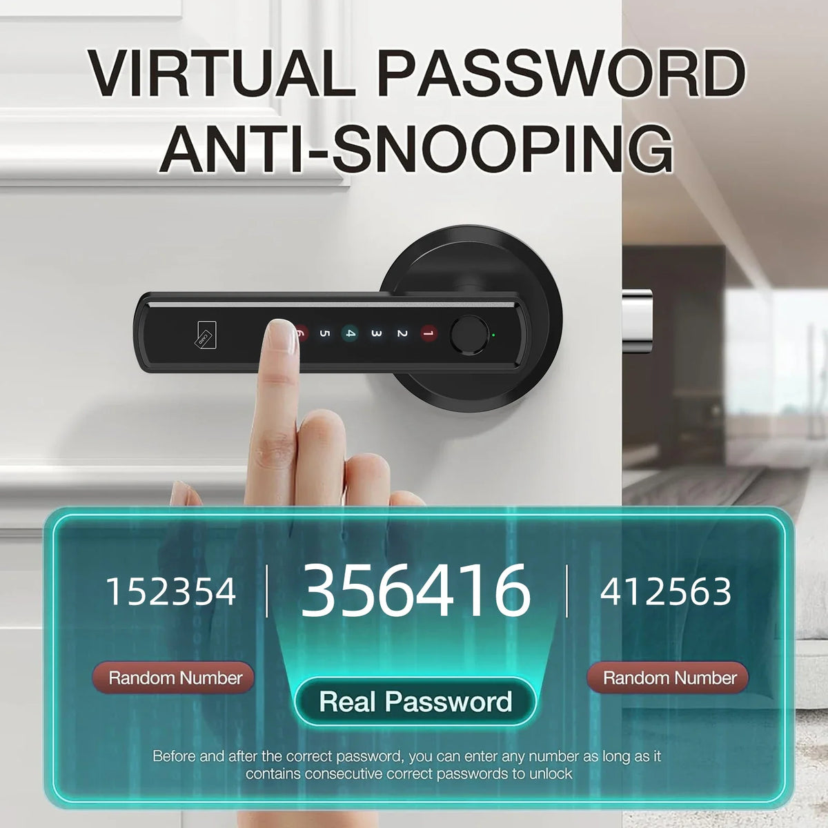 Smart Fingerprint Door Lock – Bluetooth Tuya App 6-in-1 Entry