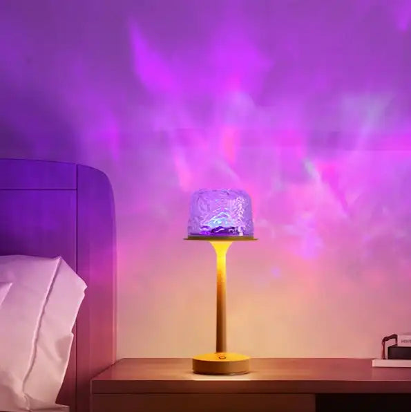 Mushroom Table Lamp with Water Ripple Projection