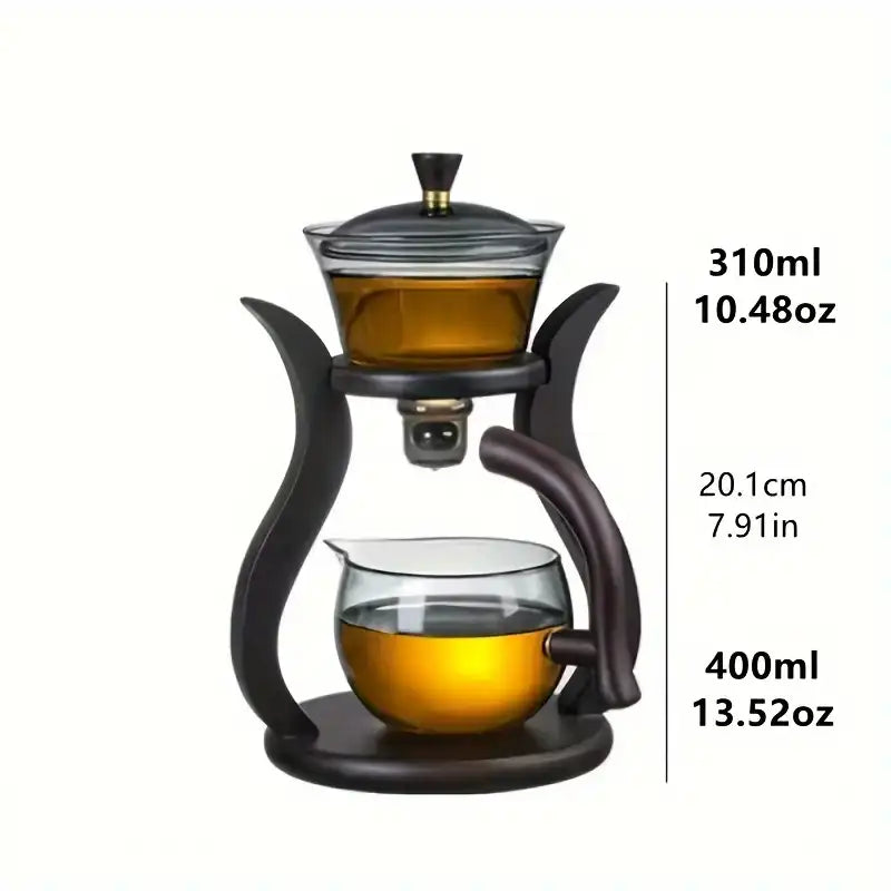 Semi-Automatic Glass Tea Set - Magnetic Drip Infuser, Teapot & Teacup Set