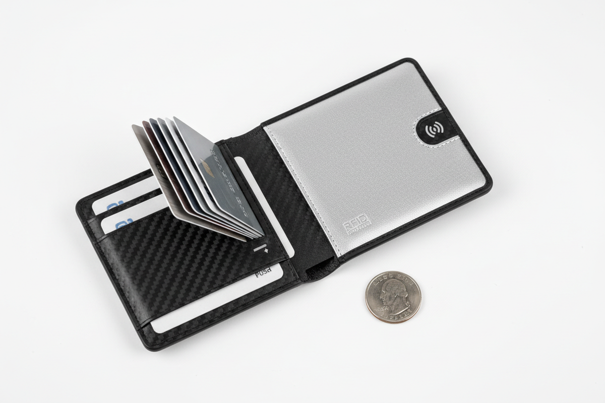Ultra-Slim Carbon Fiber Card Holder – RFID Blocking
