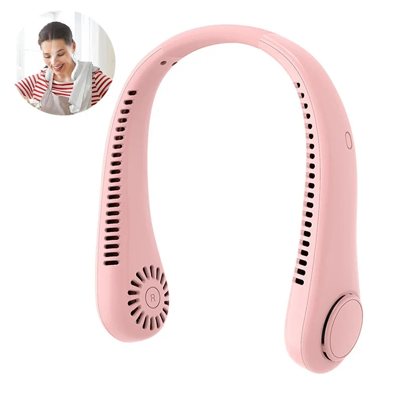 Portable Stretchable Neck Fan Hands-Free Rechargeable Cooling Fan