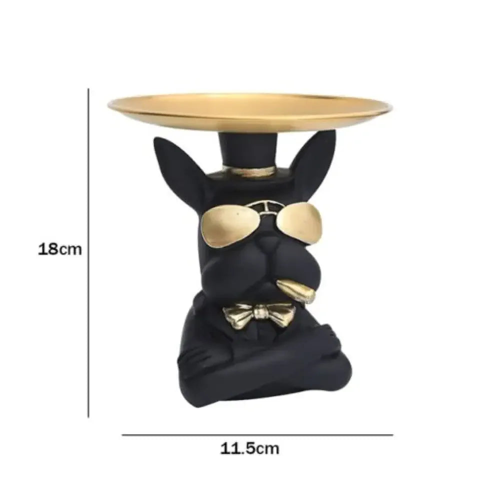 Decorative Statue French Bulldog Storage Figurine Key Holder