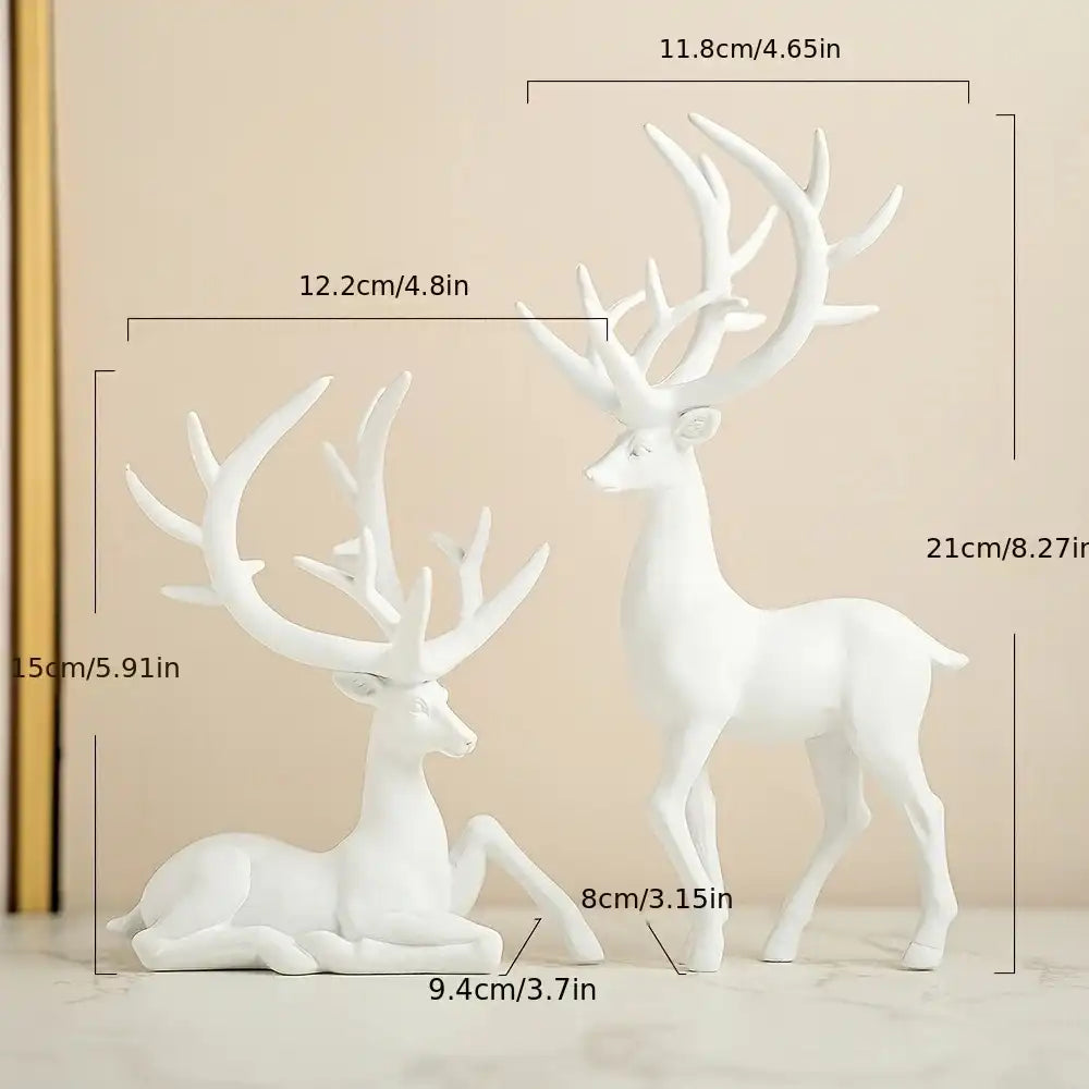 Luxury Elk Ornaments Set - Resin Deer Figurines