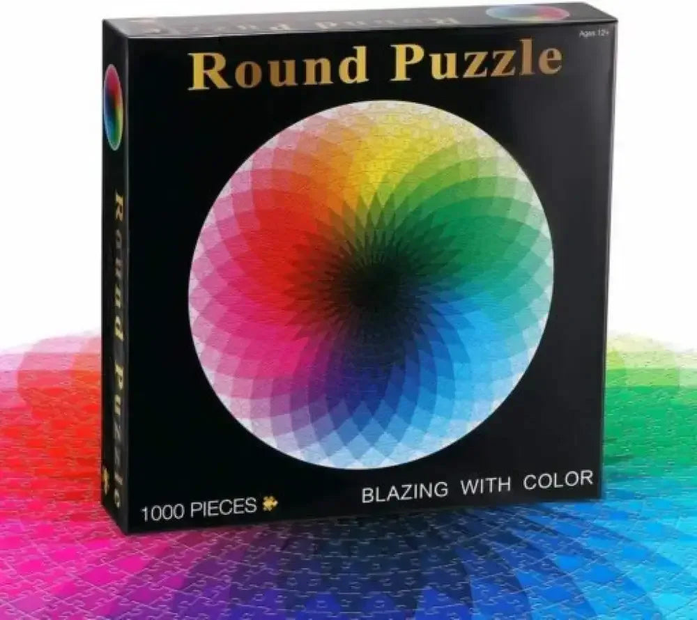 Gradient Color Rainbow Large Round Jigsaw Puzzle