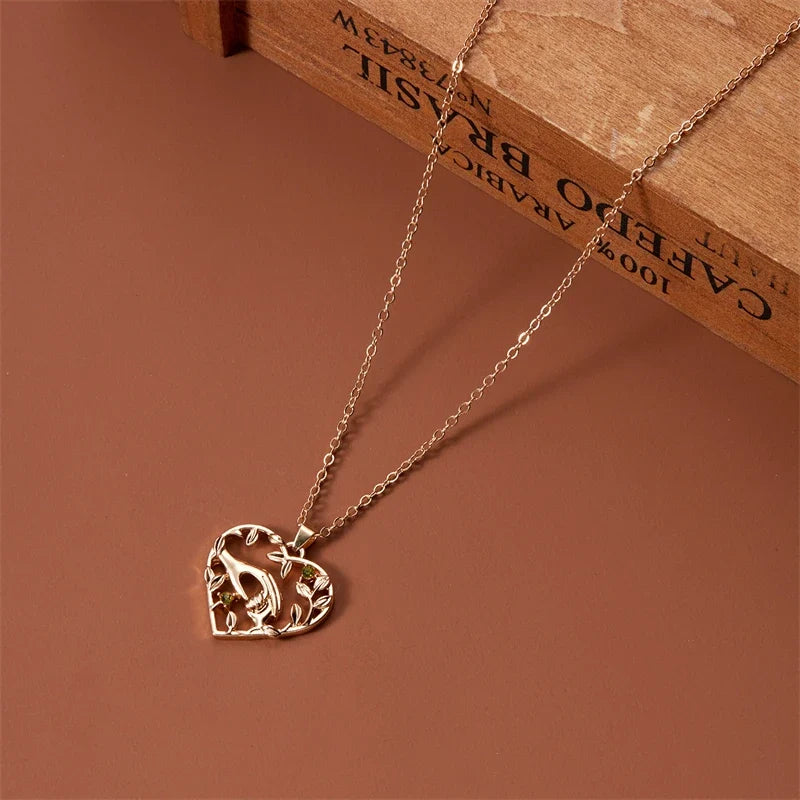 Mom & Daughter Moon Pendant Necklace – Love You Forever Heart Jewelry Gift
