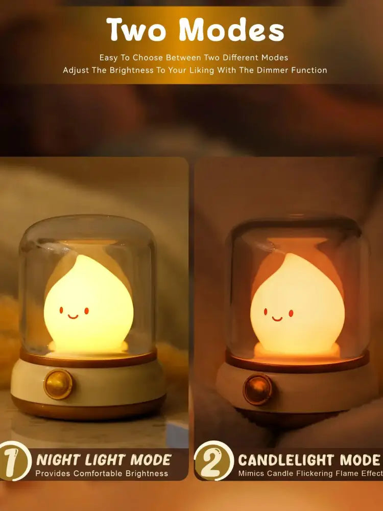 Kerosene LED Night Light Dimmable White Noise Lamp 12H Battery