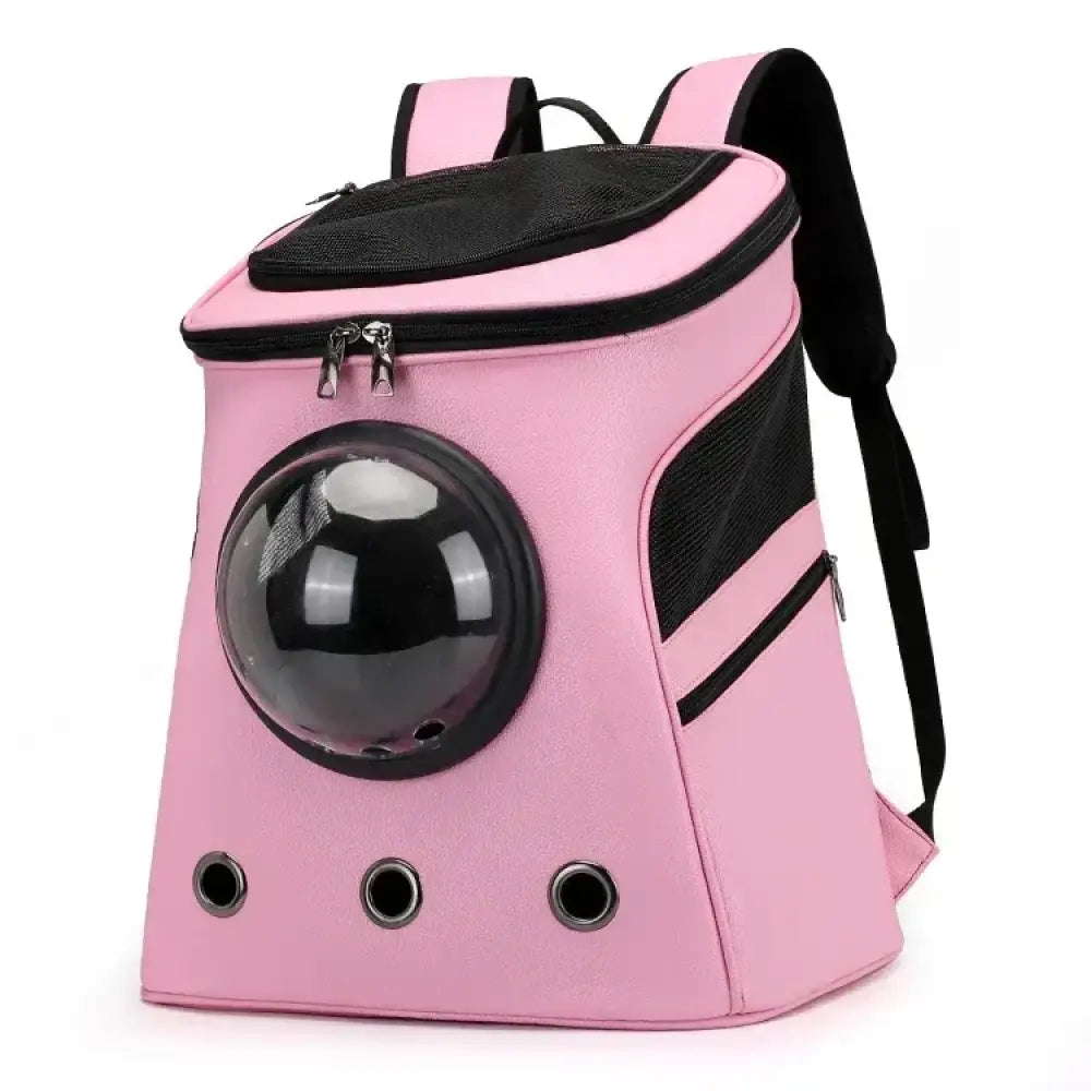 Large-Capacity Pet Capsule PU Backpack for Cats and Dogs