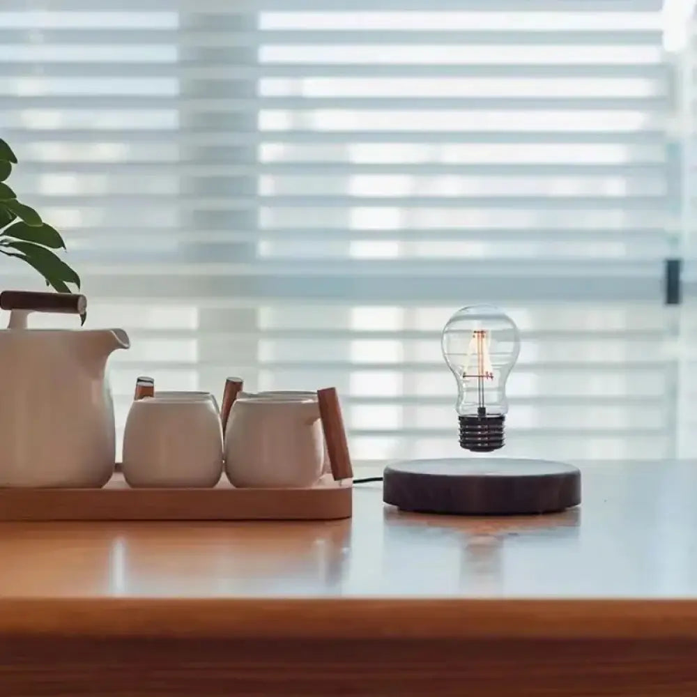 Magnetic Levitation Lamp Floating Glass LED Bulb - Touch Switch Tri-Color Light