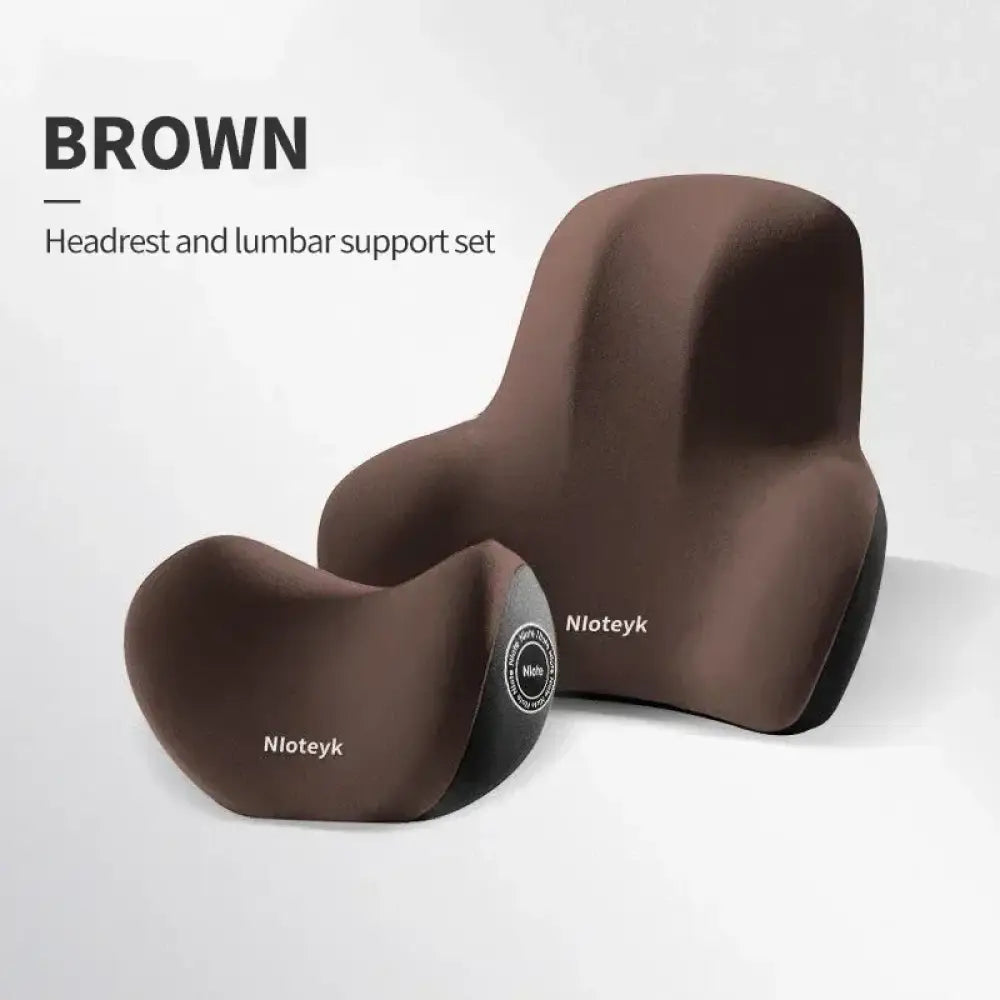 Memory Foam Car Neck Cushion & Lumbar Support – Universal Car Seat Pillow Set