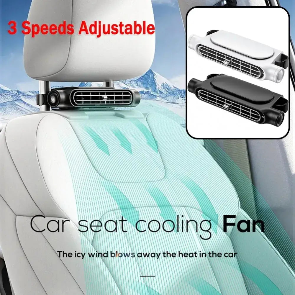 Portable Car Seat Fan with USB Power, Ice-Sensing Fan for Front & Rear Seats