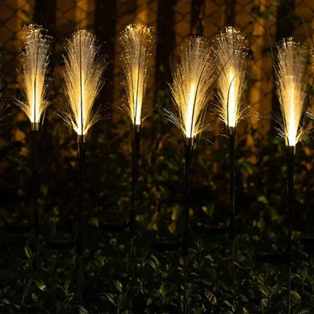 Solar Fiber Optic Garden Reed Lamp Outdoor Waterproof LED Lawn Light