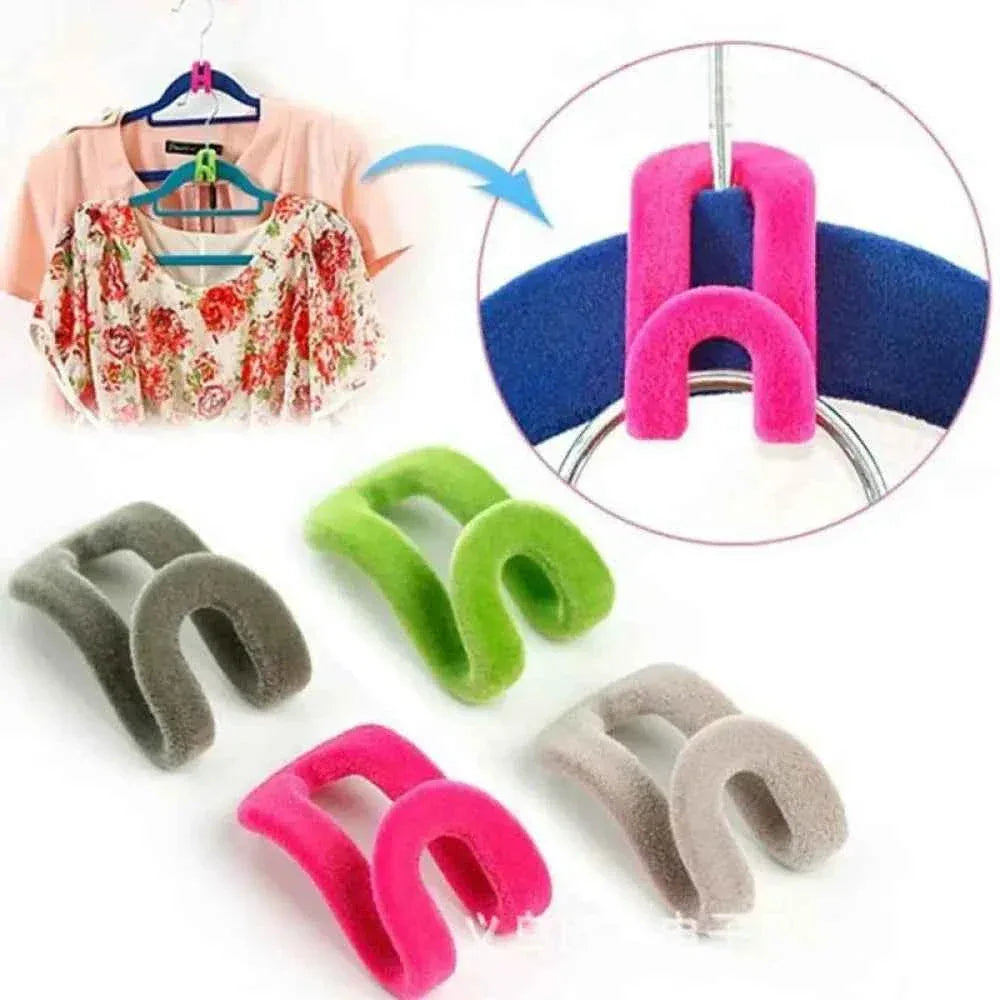 Mini Flocking Clothes Hangers - 10 Pack Space-Saving Velvet Hangers