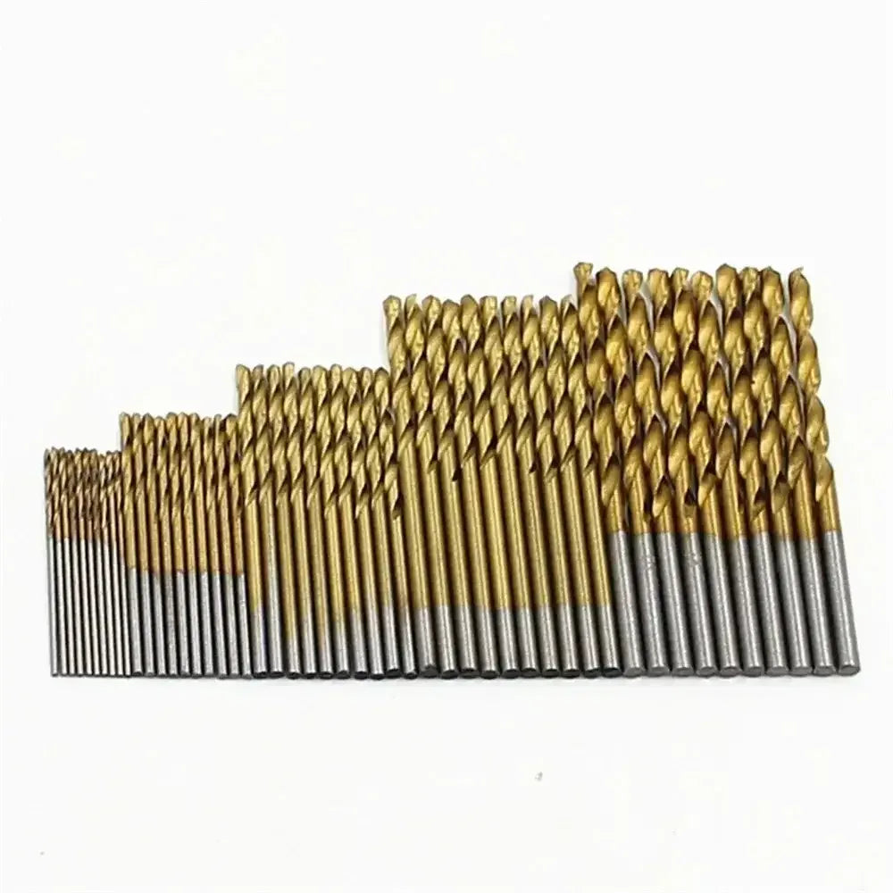 Twist Drill Bit Set - 100/200 Pcs HSS Titanium Plated 1-3mm
