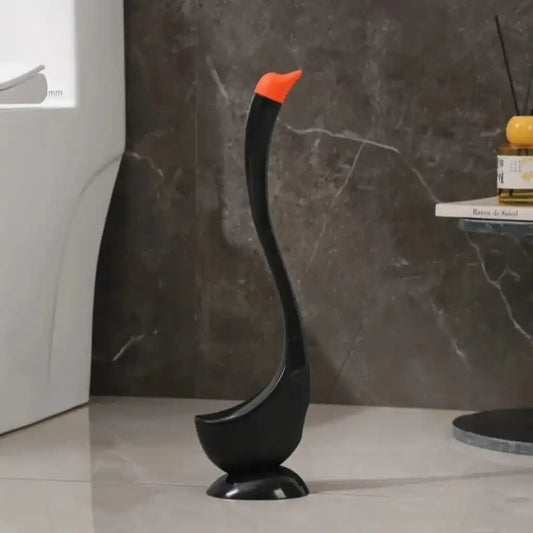 Swan Toilet Brush Set with Holder - Dense Bristles & Long Handle