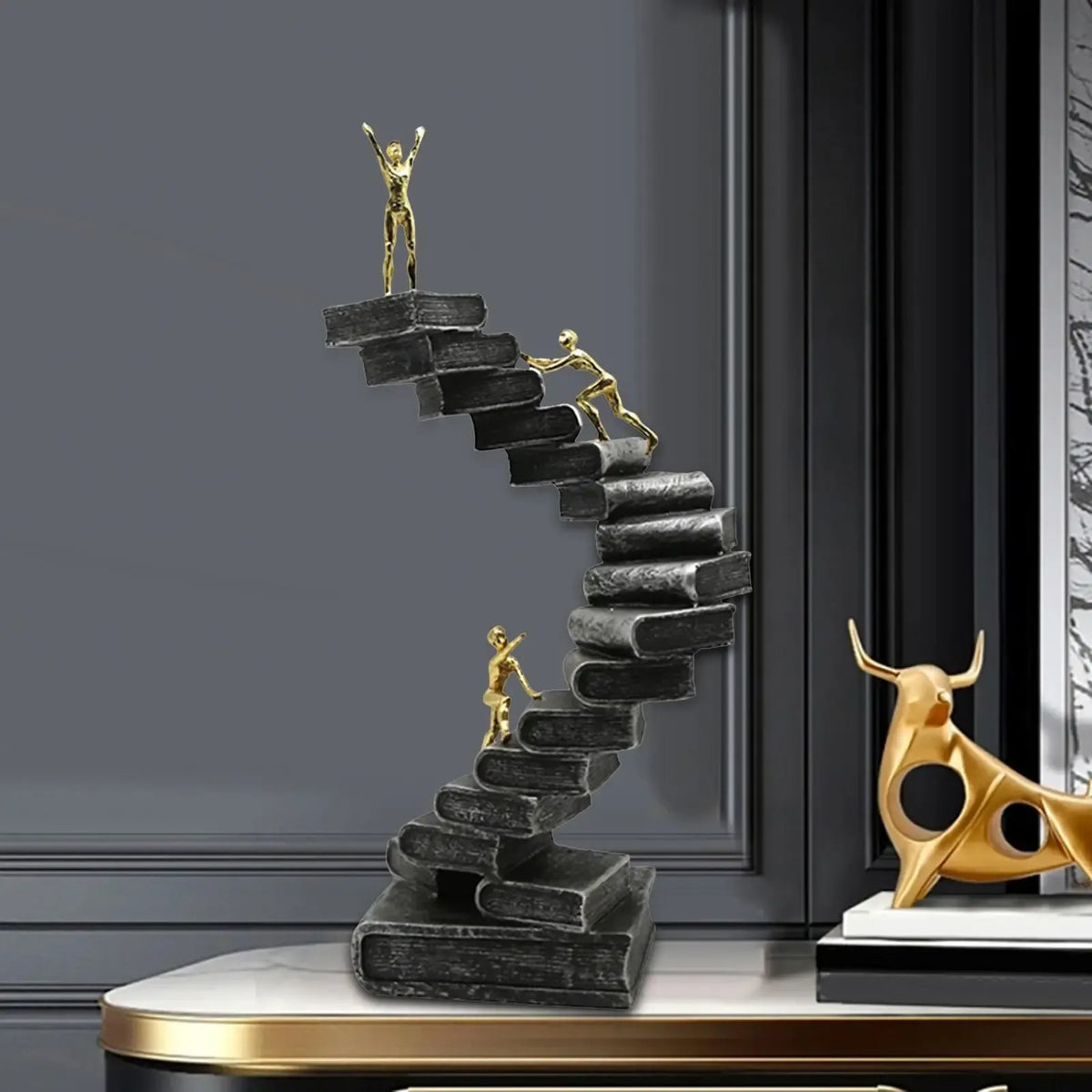 Success Ladder Sculpture – Motivational Resin Climbing Statue