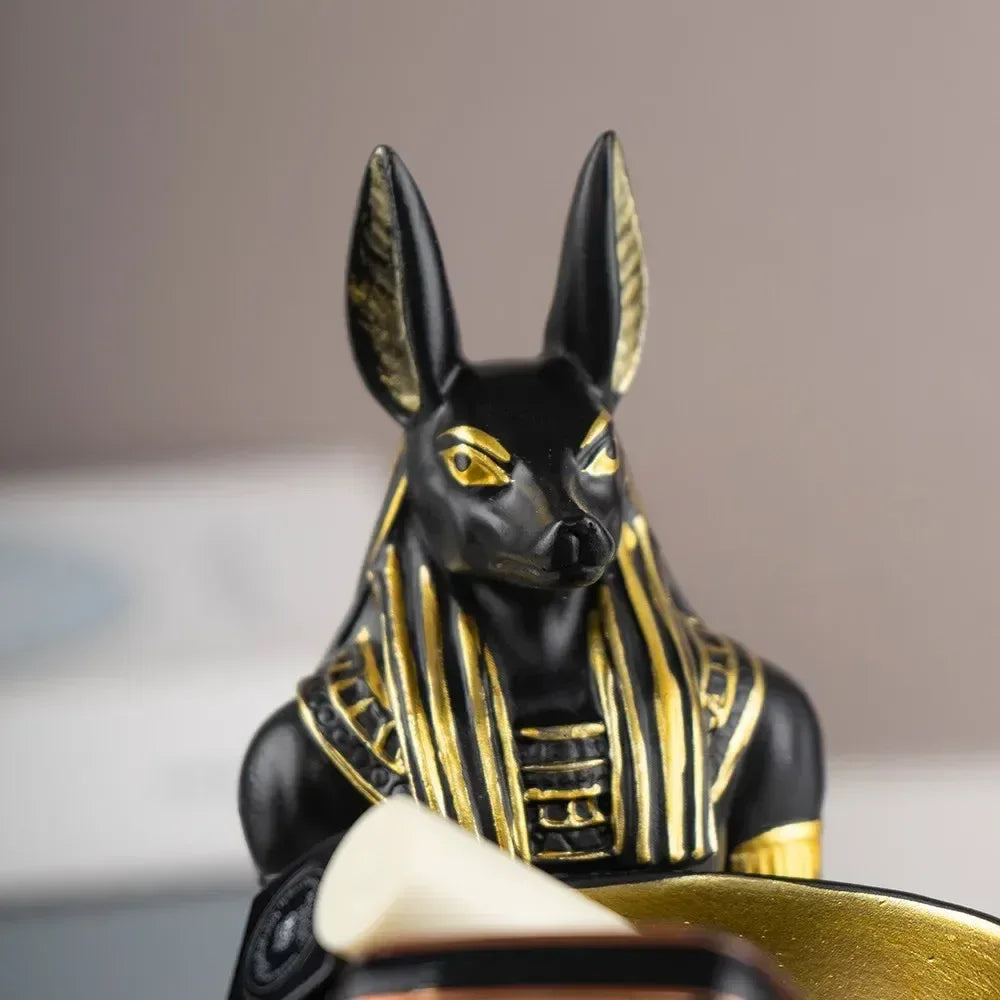 Egyptian Anubis Candy Bowl Statue – Resin Key Holder
