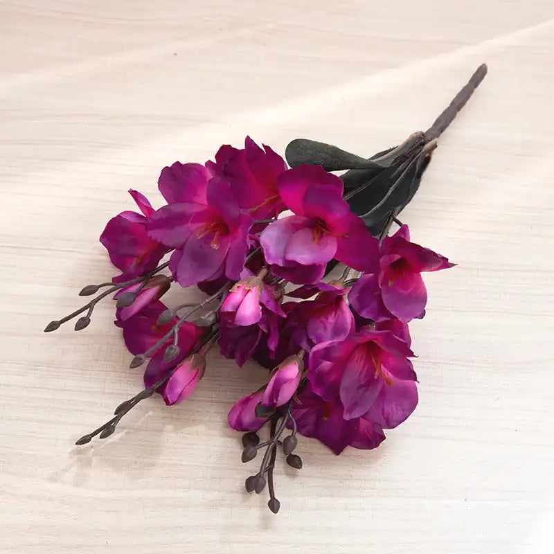 Silk Magnolia Artificial Flowers - 5 Forks 20 Heads Vase Floral Decor