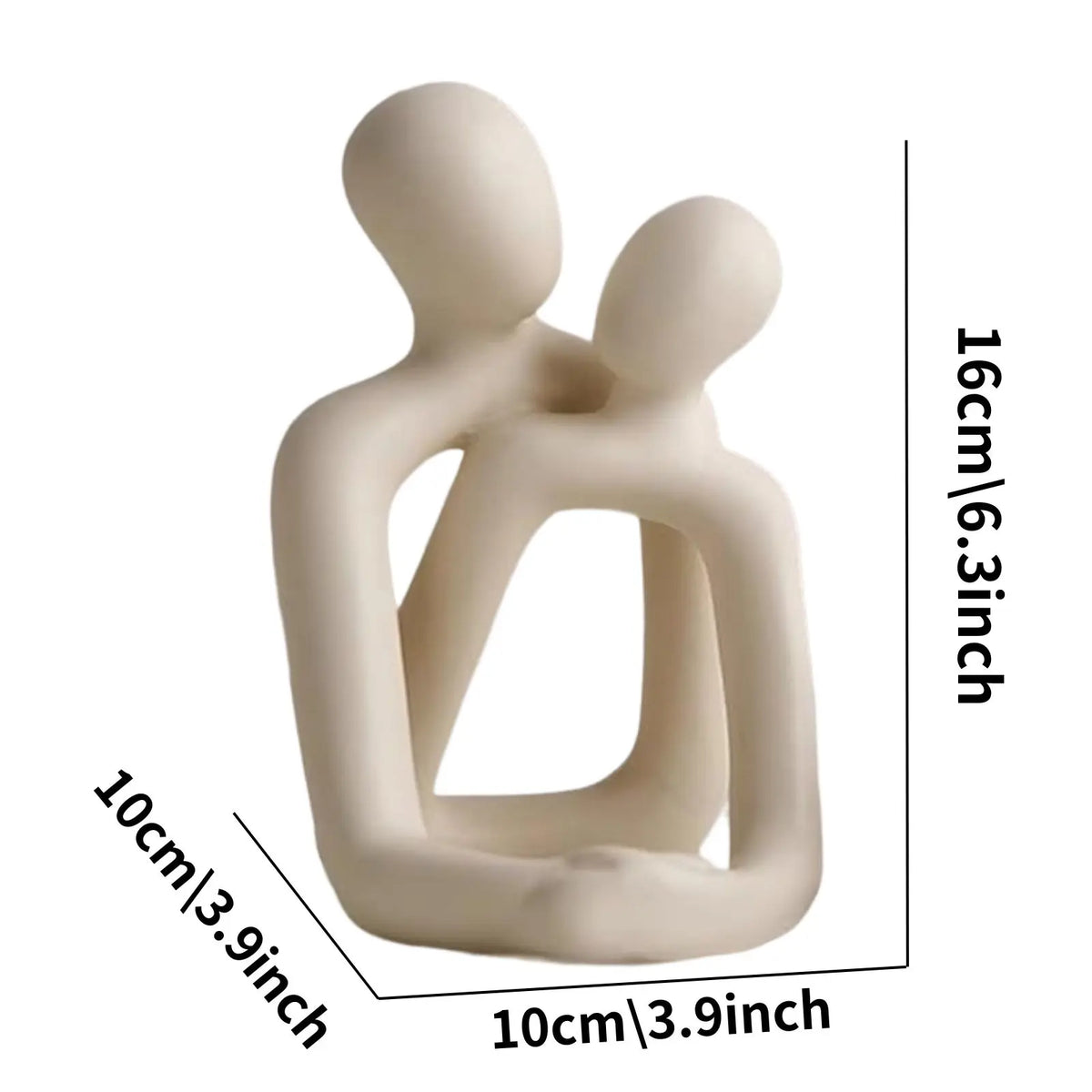 Modern Loving Couple Resin Statue Heartwarming Home & Office Decor Accent