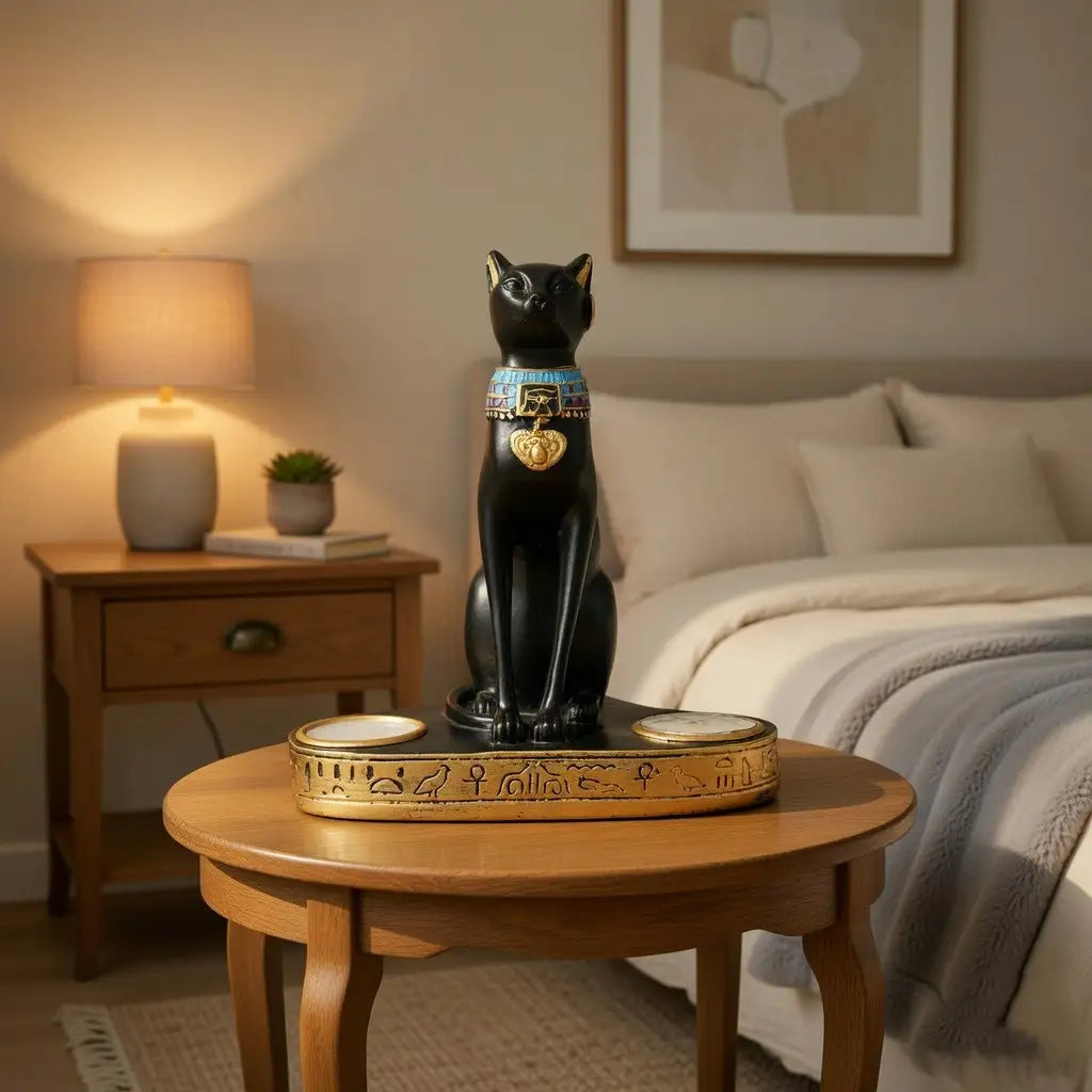 Egyptian Bastet Cat Candle Holder – Ancient Goddess Decor