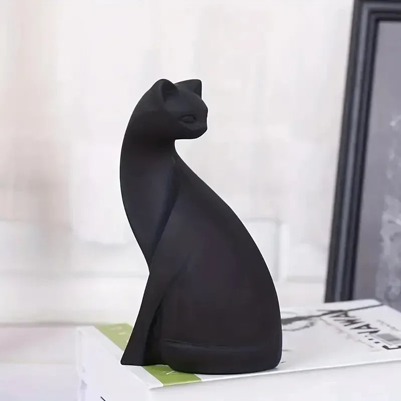 Nordic Couple Cat Sculpture – Resin Love Cat Home Decor