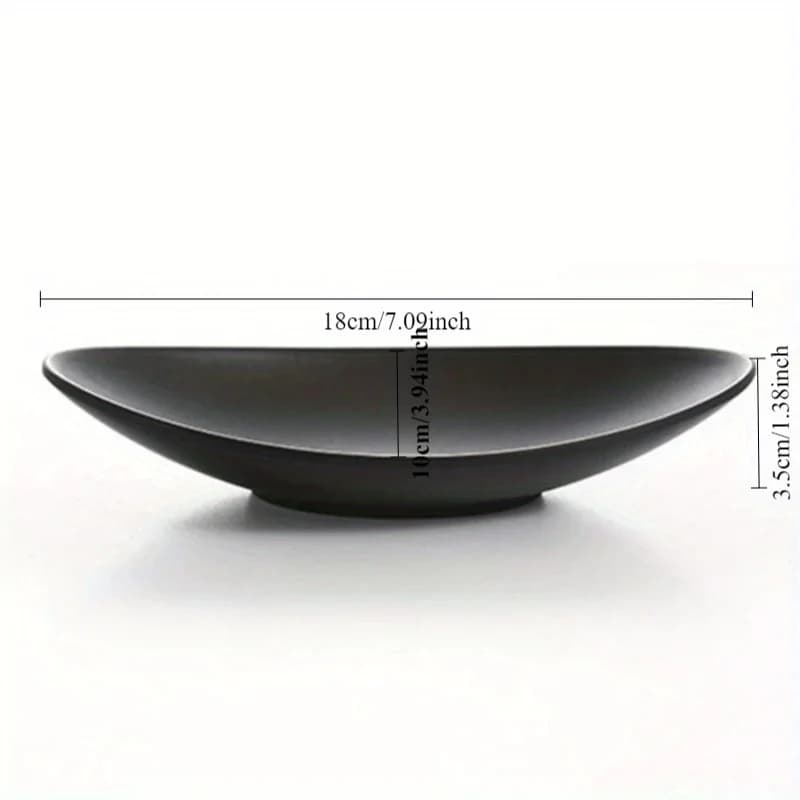 Oval Black Ceramic Jewelry Tray & Key Organizer