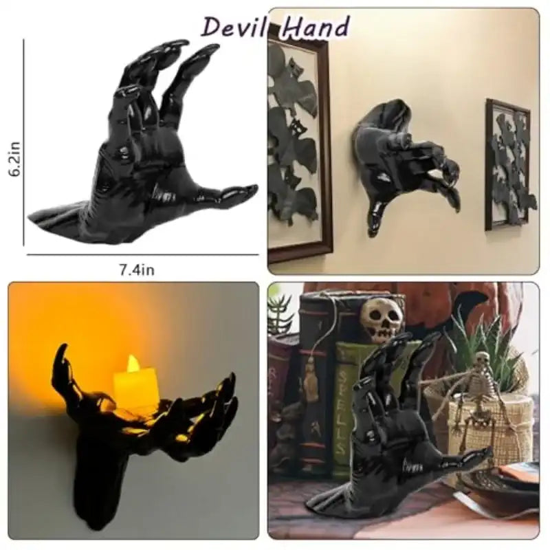 Wall-Mounted Creepy Hand Candle Holder -  Hand Wall Decor