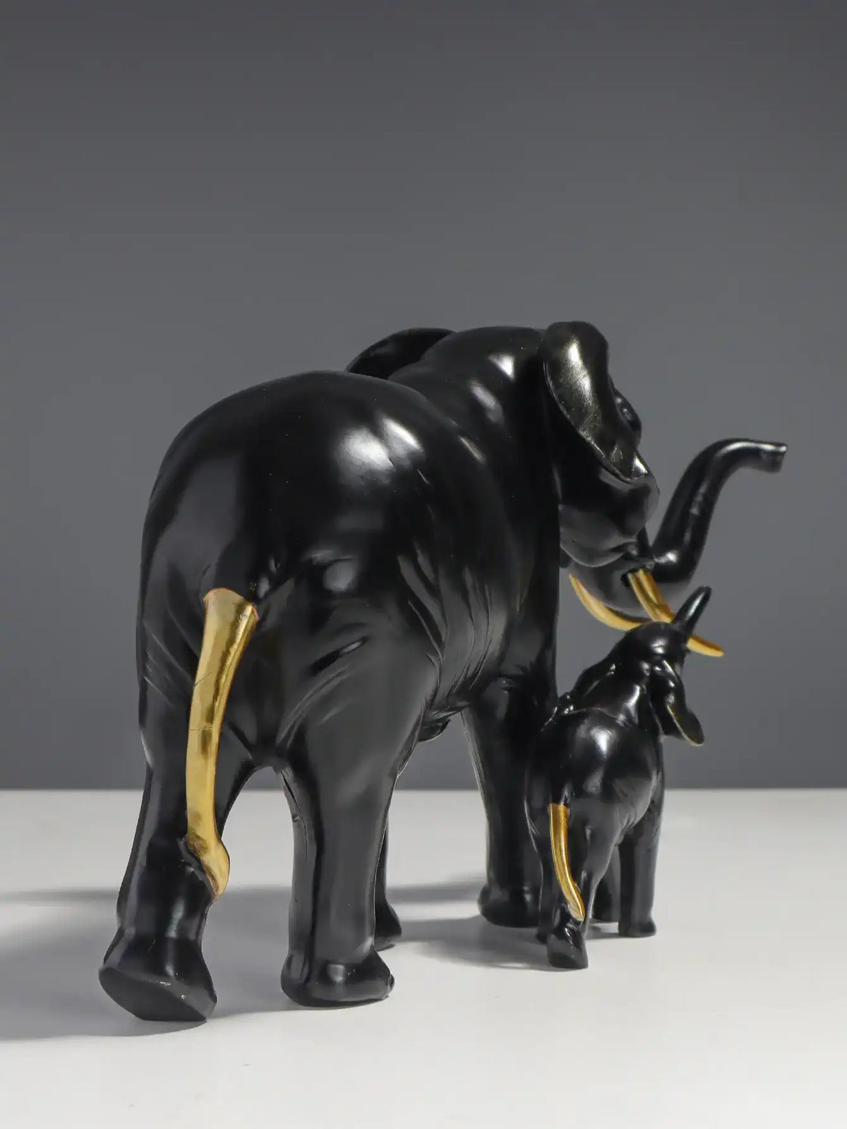 Mother and Child Elephant Resin Sculpture