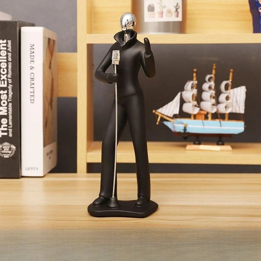Nordic Musician Sculpture – Resin Jazz Figure Decor Black & Gold
