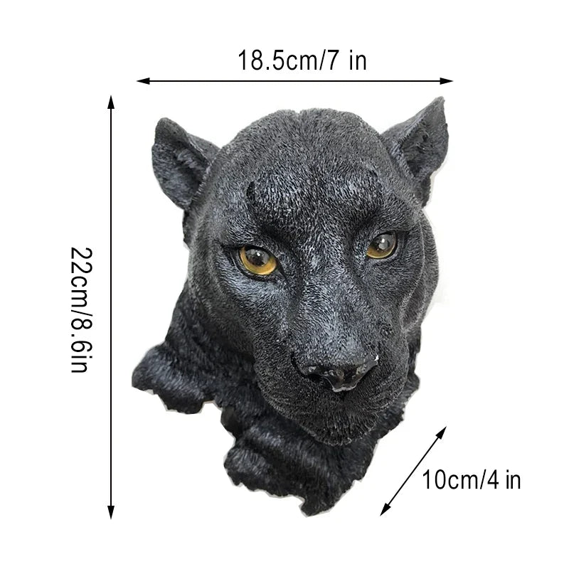 Scandinavian Style Animal Head Wall Sculpture Lifelike Resin Wall Decor
