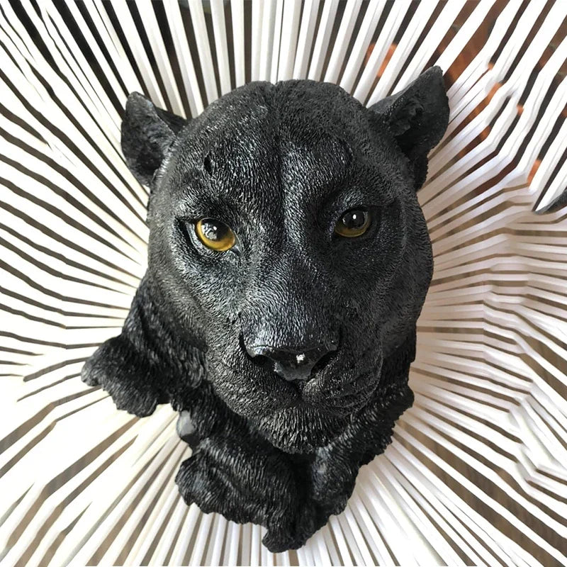 Scandinavian Style Animal Head Wall Sculpture Lifelike Resin Wall Decor