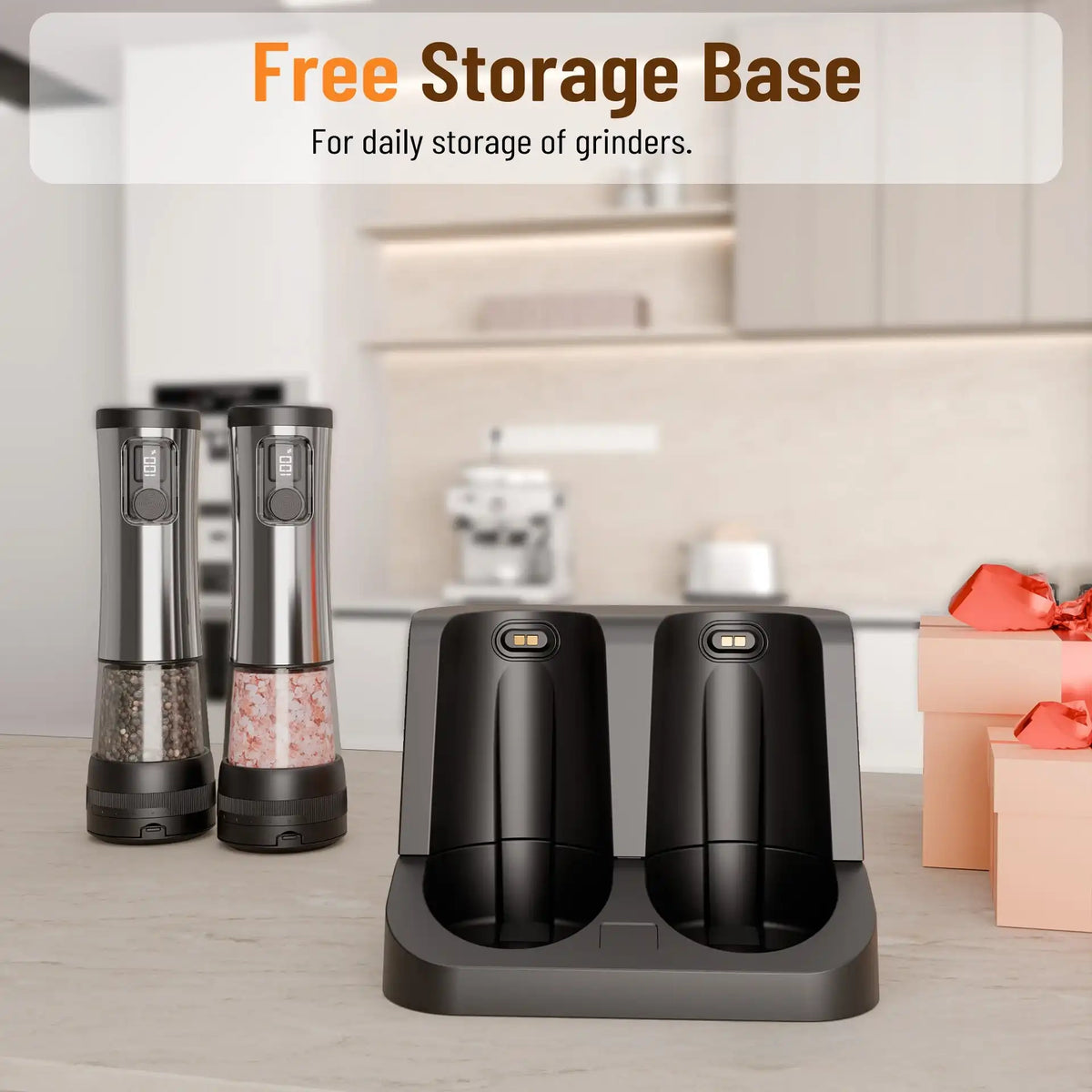 USB Rechargeable Electric Salt & Pepper Grinder Set
