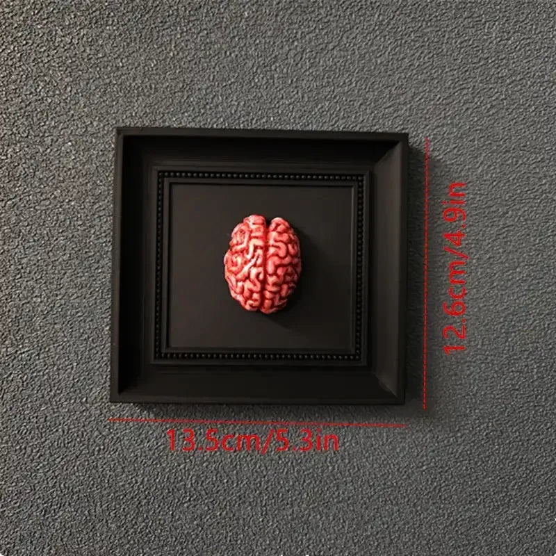 Gothic Steampunk Brain Wall Art – 3D Framed Sculpture