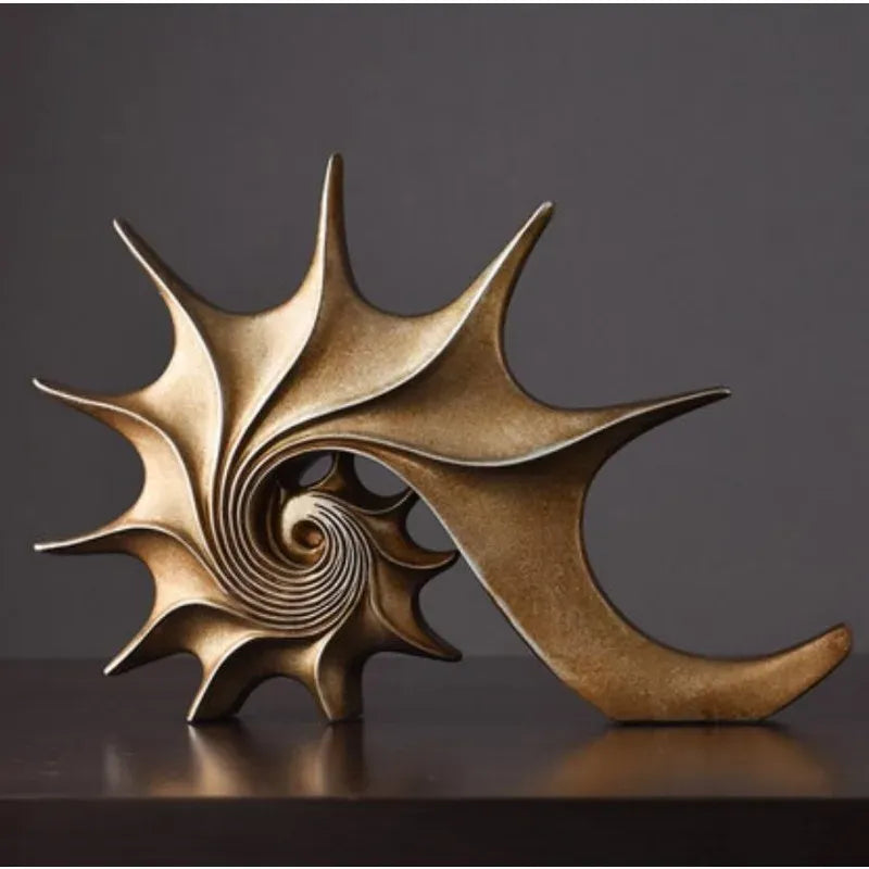 Modern Nautilus Shell Sculpture – Resin Ocean Decor