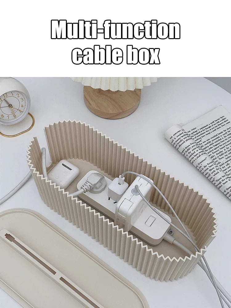 Multifunctional Cable Management Box Dustproof Power Strip & Cord Organizer