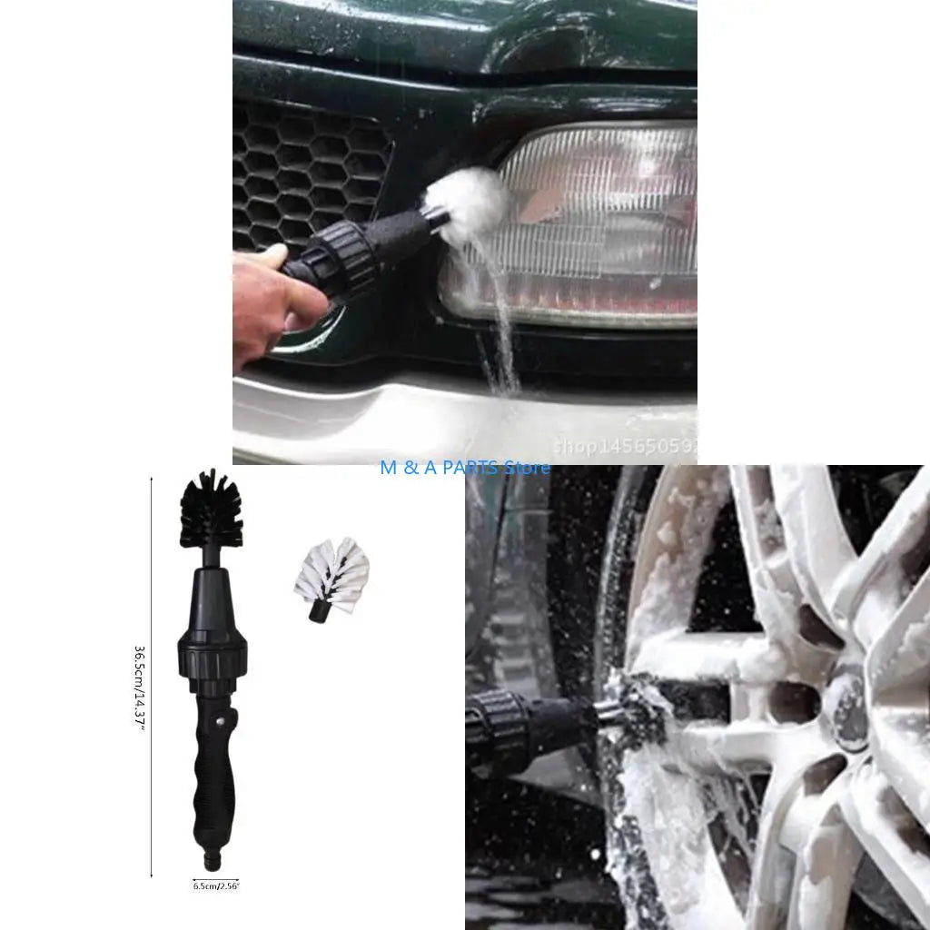 Water-Powered Spinning Detail Brush – Hydraulic Car & Home Cleaner