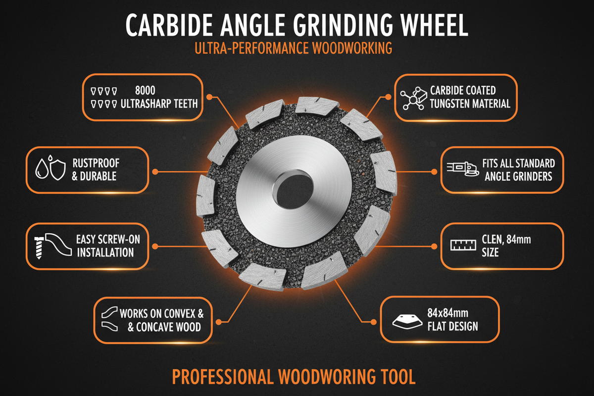 Carbide Angle Grinding Wheel – 8000 Teeth, Fits All Grinders